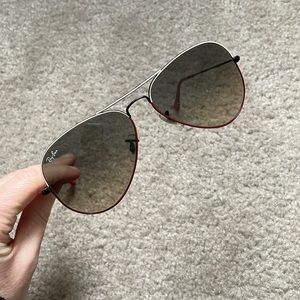 Red and White Ray Ban Aviators